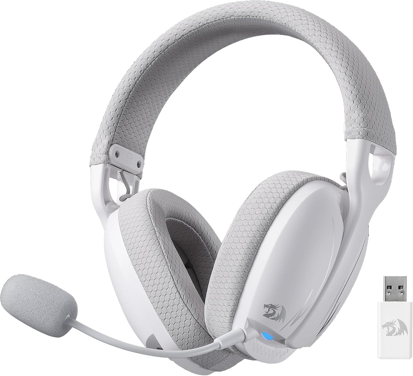 Redragon H878 3-Mode Wireless Blue Lighting Gaming Headset - Lightweight - 7.1 Surround Sound