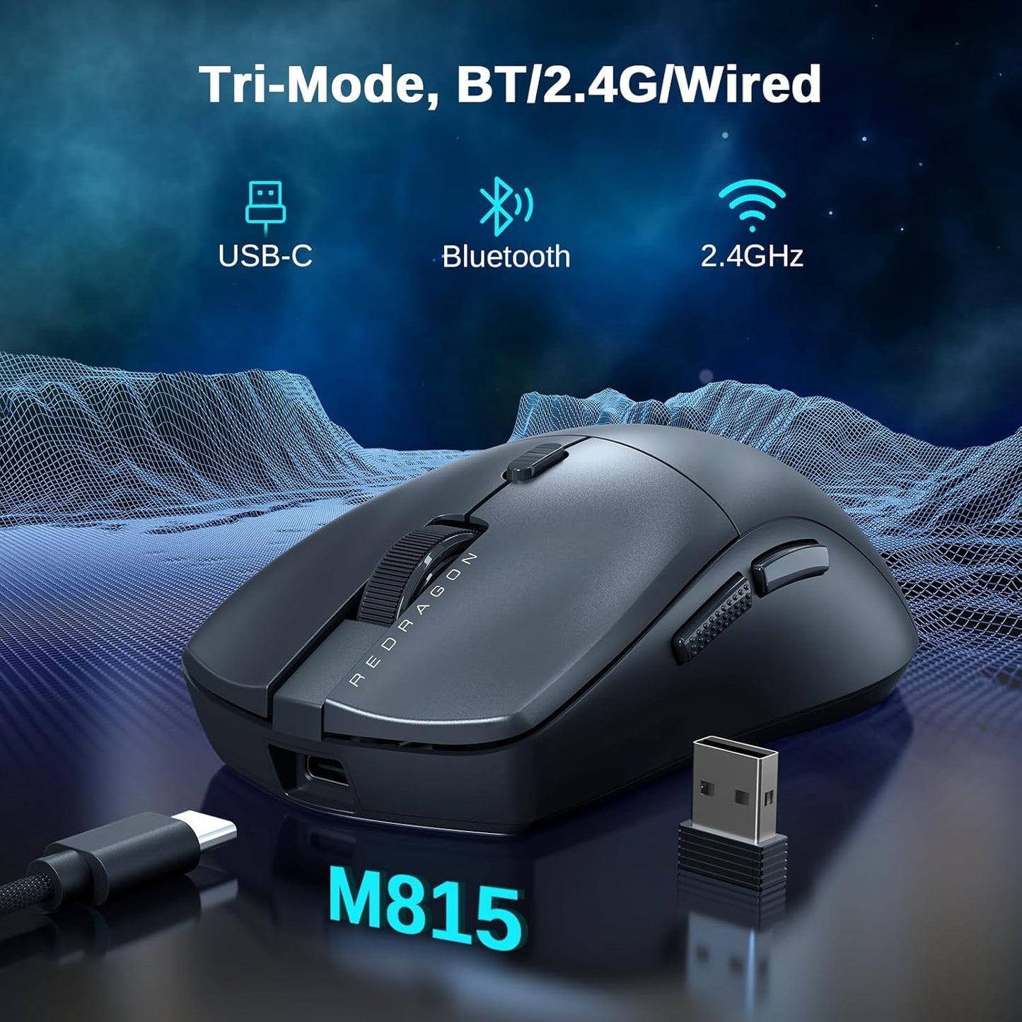 Redragon 3-Mode Wireless Gaming Mouse M815PRO