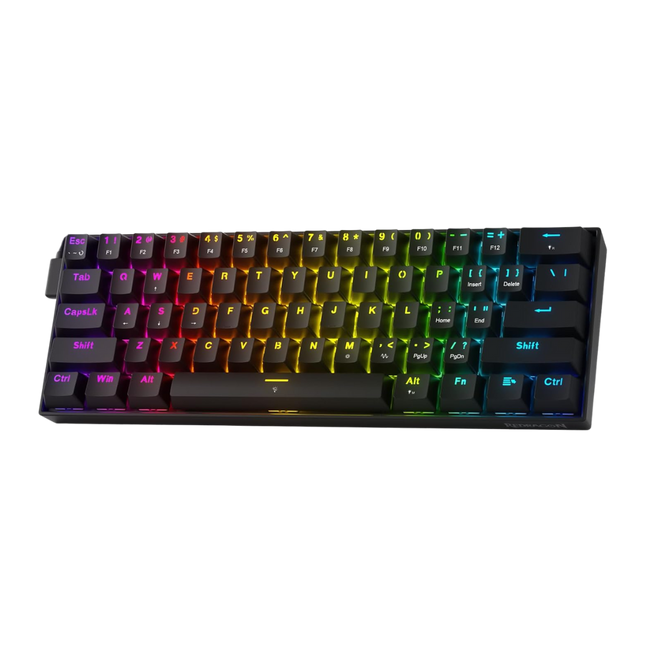 Redragon K617 HE Rapid Trigger Gaming Keyboard, 60% 61 Keys Wired Mechanical Keyboard w/Hyper-Fast Actuation, Dedicated Hall Effect Magnetic Switch, Actuation Point Adjustable, Essential Black