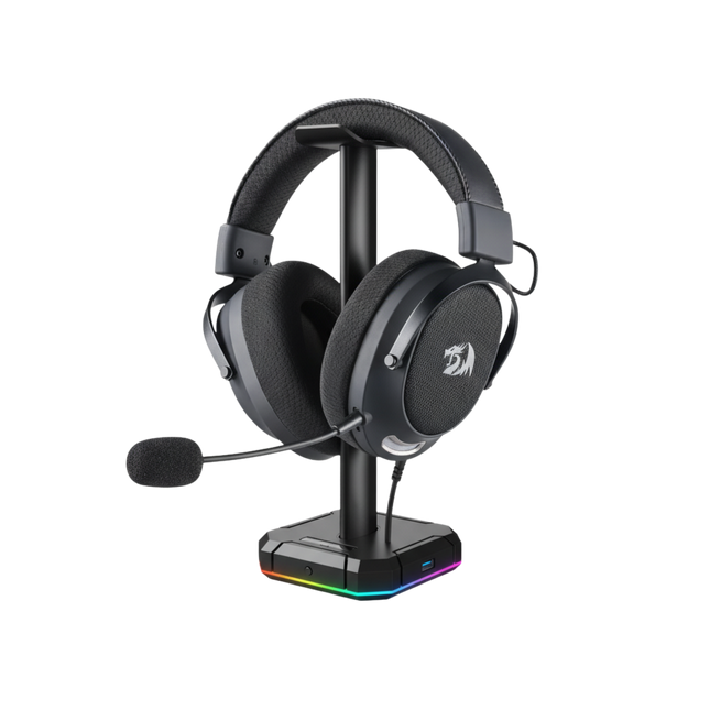 Redragon H858 3-Mode Wireless Gaming Headset, 7.1 Surround Sound + Redragon HA300 Scepter Pro Headset Stand Rgb.