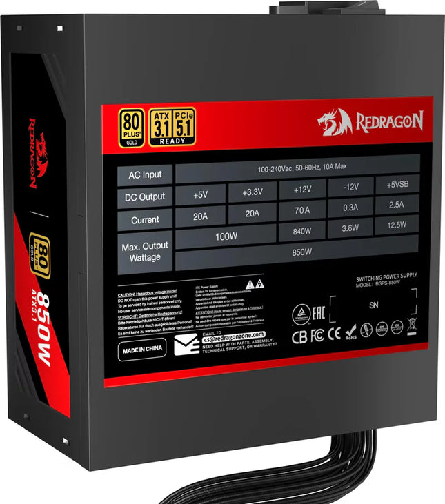 Redragon Power Supply GC-PS007-SE 850 W - Redragon Jordan