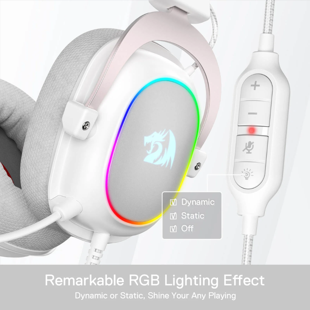 Redragon H510 ZEUS-X RGB White Wired Gaming Headset – Redragon Jordan