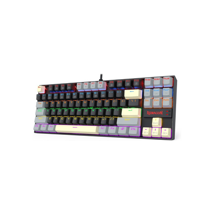 Redragon K552 Mechanical Gaming Keyboard, 87-Key Compact, LED Gaming Keyboard with Red Switches, Anti-Ghosting, Metal Frame for PC Gaming & Typing, Beginner-Friendly (Eclipse Gilded)