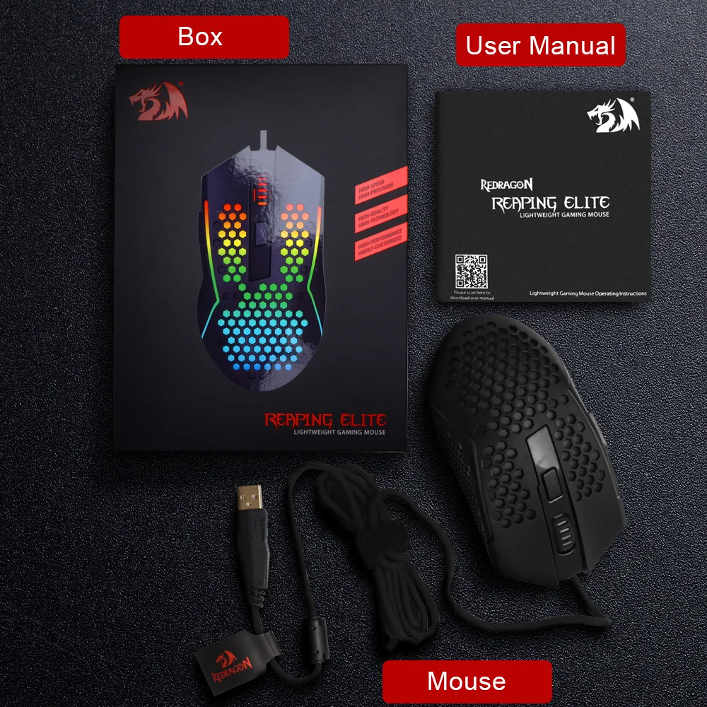 REDRAGON M987P - K Reaping Elite Lightweight RGB Gaming Mouse Mouse 25 JOD