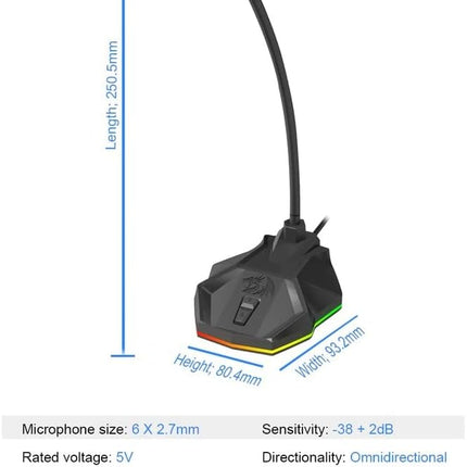 Redragon GM99 STIX USB RGB Gaming Stream Desktop Microphone to To Streaming, Podcasting,Studio Recording,YouTube,Skype for PC/Laptop