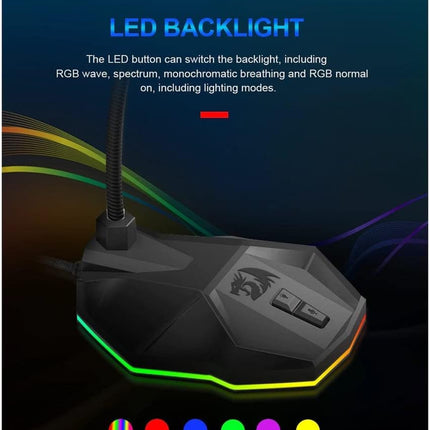 Redragon GM99 STIX USB RGB Gaming Stream Desktop Microphone to To Streaming, Podcasting,Studio Recording,YouTube,Skype for PC/Laptop