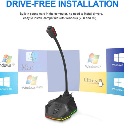 Redragon GM99 STIX USB RGB Gaming Stream Desktop Microphone to To Streaming, Podcasting,Studio Recording,YouTube,Skype for PC/Laptop