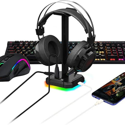 Redragon HA300 Scepter Pro Headset Stand, RGB Backlit Gaming Headphone Stand