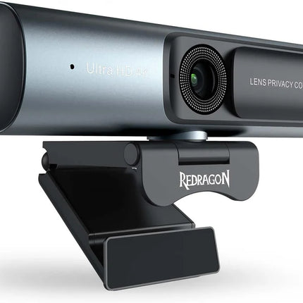 Redragon GW911 4K Webcam for PC, Ultra HD with Dual Noise-Cancelling Mic, PDAF Auto Focus, Auto Light Correction, Plug & Play, Privacy Cover – Works w/Zoom/Teams/Skype/Google Meet - Redragon Jordan