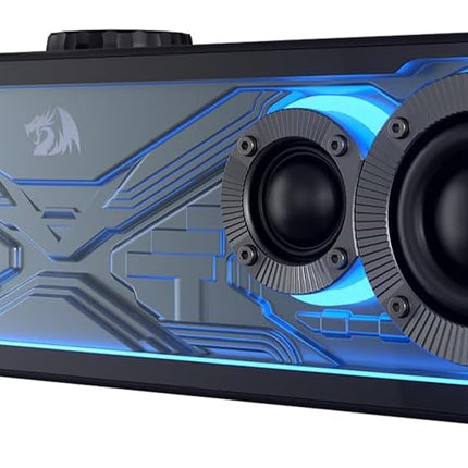 Redragon GS817 RGB Desktop Soundbar, 2.0 Channel Stereo Speakers for Desktop w/Massive 30W Max Power, Touch-Control, Bluetooth 5.3 & 3.5mm AUX Inputs, Black