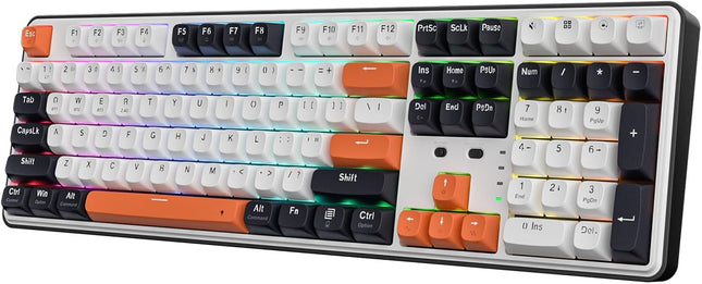 Redragon K689 PRO Wireless Gasket RGB Gaming Keyboard, 104 Keys + Extra 4 Hotkeys Mechanical Keyboard w/Upgraded Hot-swappable Socket, 3-Layer Noise Dampening, Round PBT Keycaps, Custom Linear Switch