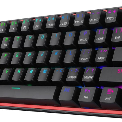 Redragon K616 Fizz Pro 60% Wirless /Wired RGB Gaming Keyboard, 61 Keys Compact Mechanical Keyboard Black, Linear Red Switch, Pro Driver/Software Supported