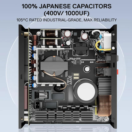 Redragon RGMS-1200W PRO 80+ Gold 1200 Watt Power Supply w/Upgraded ATX 3.1 & PCIe 5.1 Fully Modular, Compact 150mm Size, Smart ECO Low Noise Fan, 100% Japanese Capacitors, Full Mod Cables - Redragon Jordan