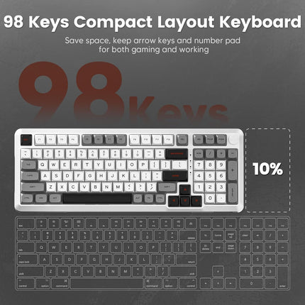 Redragon K688 GWL Wireless Mechanical Keyboard, 3 Mode Gasket Mounted RGB Gaming Keyboard with Volume Knob, Pre-Lubed Linear Switches, MDA-Profile, 98 Keys Hot Swappable Creamy Keyboard for Pc/Tablet/Xbox Blue