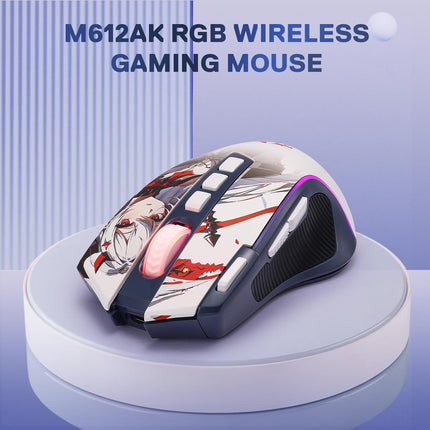 Redragon M612AK PRO RGB Anime Gaming Mouse, 8000 DPI Wired/Wireless Optical Mouse with 9 Programmable Buttons & 7 Backlit Modes, BT & 2.4G Wireless, Software Supports DIY Keybinds Rapid Fire Button - Redragon Jordan