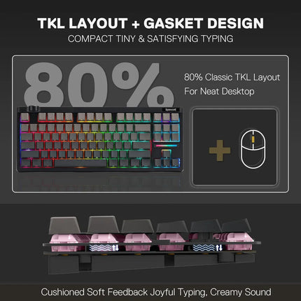 Redragon K729 HE Rapid Trigger Gaming Keyboard, 87 Keys 8K Wired Mechanical Keyboard w/Next-Gen UltraMag 100% POM Silky Magnetic Switch, Dual-Module Floating Patent Structure Design & Knob Control - Redragon Jordan