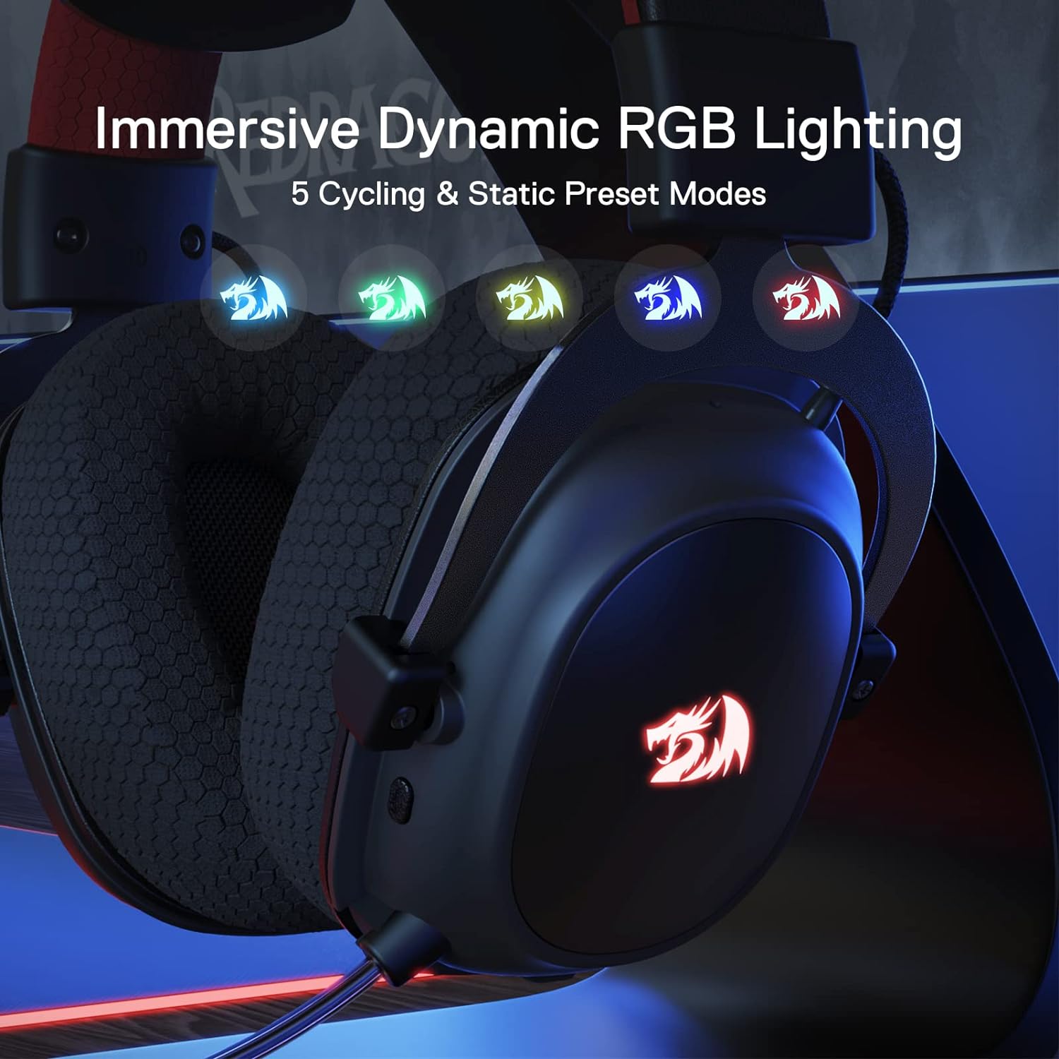 Redragon H510 PRO Zeus-X RGB Wireless Gaming Headset - 7.1 Surround Sound