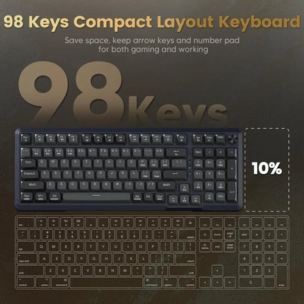 Redragon K688 Wireless Mechanical Keyboard, 3 Mode Gasket Mounted RGB Gaming Keyboard with Volume Knob, Pre-Lubed Linear Switches, MDA-Profile, 98 Keys Hot Swappable Creamy Keyboard for PC/Tablet/Xbox/PS4