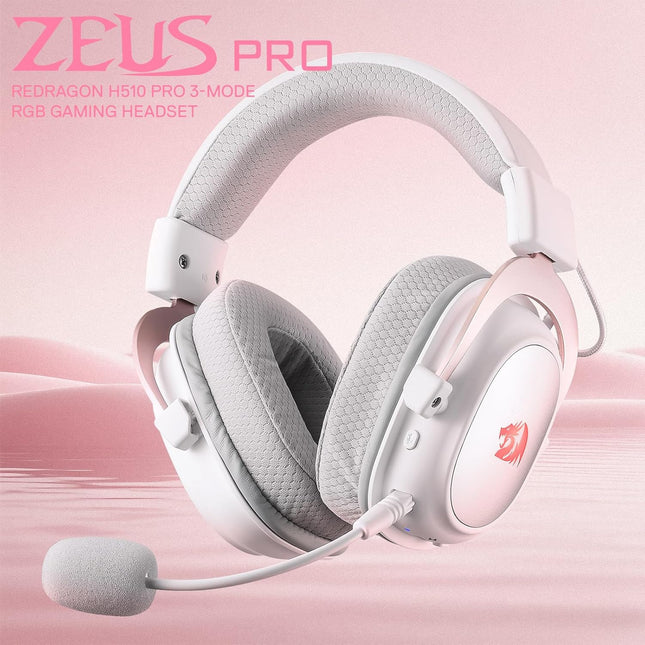 Redragon H510 PRO 3-Mode RGB Gaming Headset - 7.1 Surround Sound - 53MM Audio Drivers in Memory Foam Ear Pads w/Durable Fabric Cover- Multi Platforms Headphone - USB Powered for PC/PS4/NS