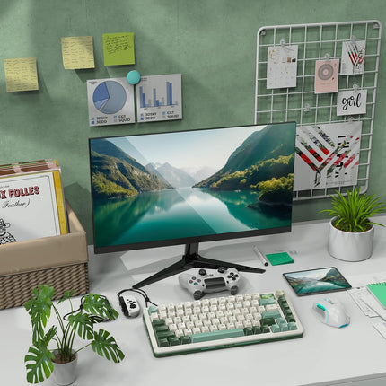 Redragon K708 Pro Wireless Mechanical Gaming Keyboard - Gasket-Mounted RGB Backlit, 81 Customizable Keys, 3-Mode (2.4G/Bluetooth/USB), Hot-Swap Pre-Lubed Switches, Screen & Control Knob - White Green - Redragon Jordan