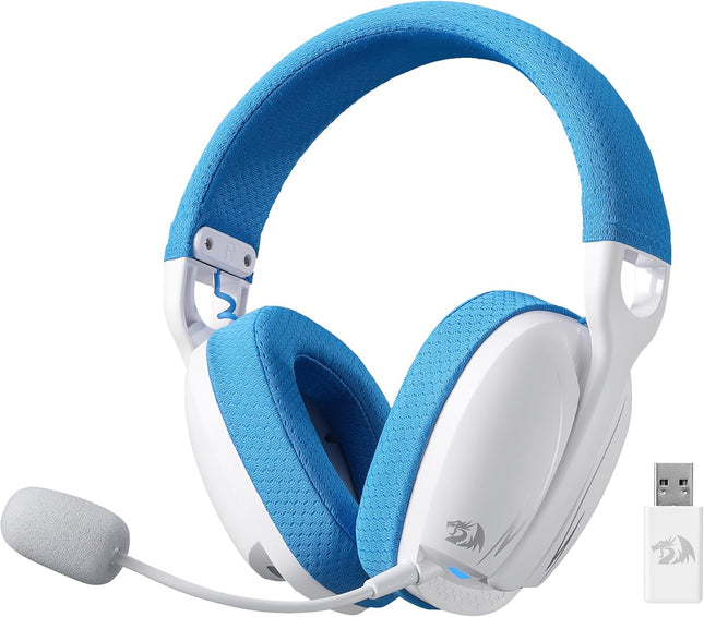 Redragon H878 3-Mode Wireless Blue Lighting Gaming Headset - Lightweight - 7.1 Surround Sound