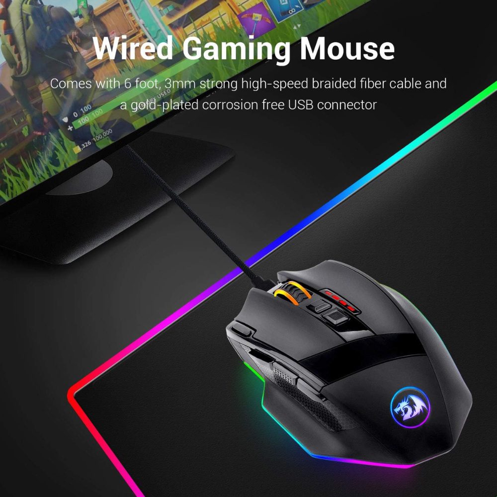 Redragon M801 Gaming Mouse LED RGB Mouse 20 JOD