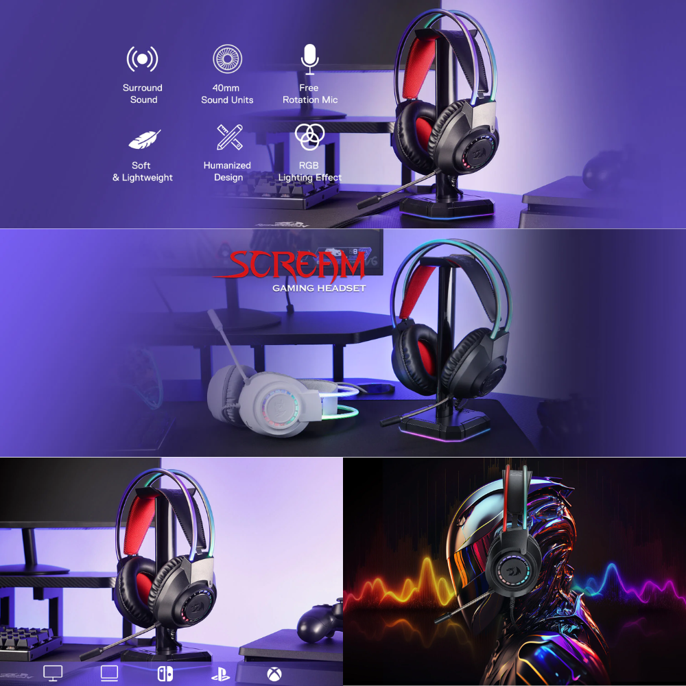 Redragon H231 SCREAM Wired Gaming Headset Audio 20 JOD