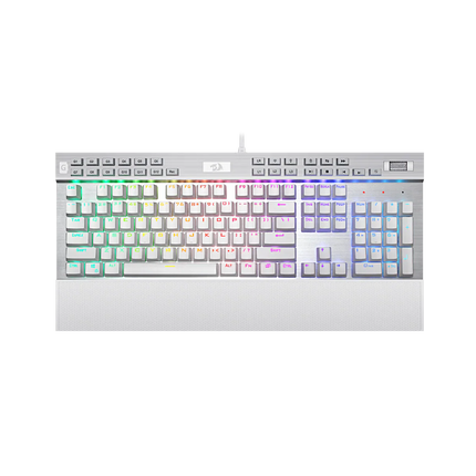 Redragon K550 RGB Gaming Keyboard, 104 Keys + 12 Macro G Keys Wired Mechanical Keyboard w/Aluminum Top Plate, Custom Clicky Purple Switch, Extra USB Port & Wrist Rest