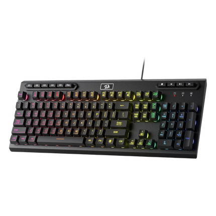 Redragon K513 RGB Membrane Gaming Keyboard, Standard 104 Keys Linear Mechanical-Feel Keyboard w/ 5 Extra On-Board Macro G Keys, Dedicated Media Control, Solid Metal Top Case