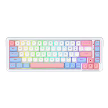 Redragon K709 PRO 65% Wireless Gasket RGB Gaming Keyboard, 68 Keys Hot-Swap Compact Mechanical Keyboard w/Free-Mod Socket, 5-Layer Noise Dampening & Round PBT Keycaps, Quiet Custom Linear Switch