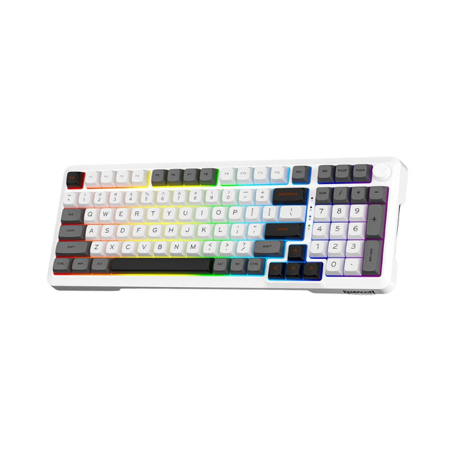 Redragon K688 GWL Wireless Mechanical Keyboard, 3 Mode Gasket Mounted RGB Gaming Keyboard with Volume Knob, Pre-Lubed Linear Switches, MDA-Profile, 98 Keys Hot Swappable Creamy Keyboard for Pc/Tablet/Xbox Blue