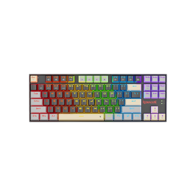 Redragon K552 Mechanical Gaming Keyboard, 87-Key Compact, LED Gaming Keyboard with Red Switches, Anti-Ghosting, Metal Frame for PC Gaming & Typing, Beginner-Friendly (Eclipse Gilded)