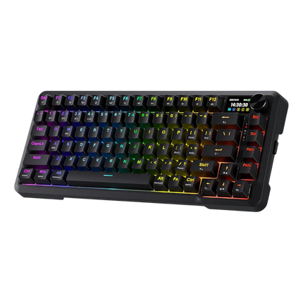 Redragon K724 PRO Wireless Gasket Gaming Keyboard w/Hype Screen & Knob, 81-Key Mechanical Keyboard, Easy-Control 1.14’’ TFT Info Display, 5-Layer Noise Dampening, Custom Linear Switch - Redragon Jordan