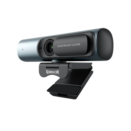 Redragon GW911 4K Webcam for PC, Ultra HD with Dual Noise-Cancelling Mic, PDAF Auto Focus, Auto Light Correction, Plug & Play, Privacy Cover – Works w/Zoom/Teams/Skype/Google Meet - Redragon Jordan