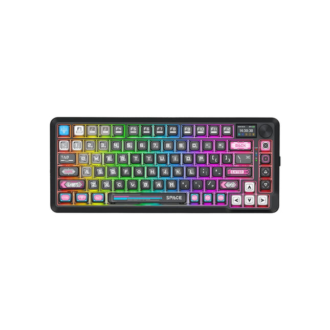 Redragon K708MC RGB Flekact Pro Tri-Mode 75% Hot-Swappable Wireless Mechanical Keyboard with LCD Display (Sunuo Switch)