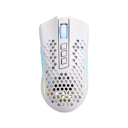 REDRAGON Mouse Gamer Storm Pro M808w-ks White Wireless, Honeycomb Shape, Wireless, 2.4GHz, USB Dongle/USB Wiring, 16000dpi - 8 Programmable Buttons - Redragon Jordan