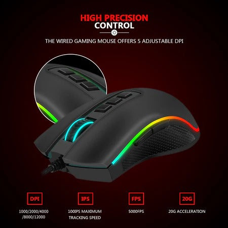 Redragon COBRA M711-FPS Flawless sensor, LK Optical Switch , 32000DPI