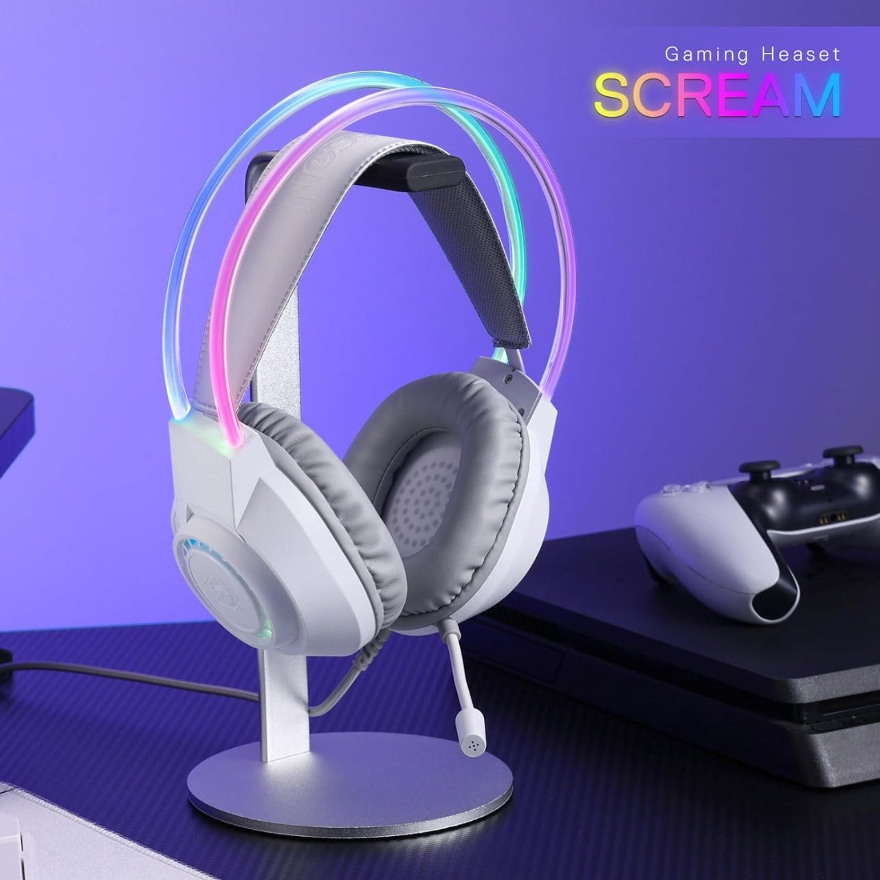 Redragon H231 SCREAM Wired Gaming Headset WHITE