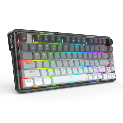 Redragon K673 GG 75% Wireless Gasket RGB Gaming Keyboard, 3-Modes 81 Keys PBT Compact Mechanical Keyboard w/Hot-Swap Socket, Dedicated Knob Control & 5-Layer Noise Dampening, Custom Linear Switch