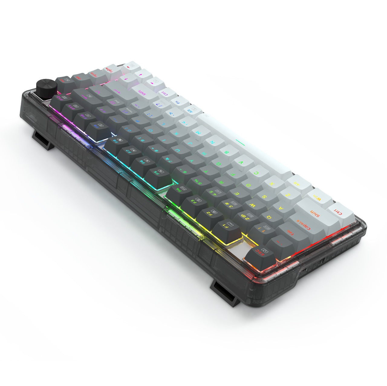 Redragon K673 GG 75% Wireless Gasket RGB Gaming Keyboard, 3-Modes 81 Keys PBT Compact Mechanical Keyboard w/Hot-Swap Socket, Dedicated Knob Control & 5-Layer Noise Dampening, Custom Linear Switch