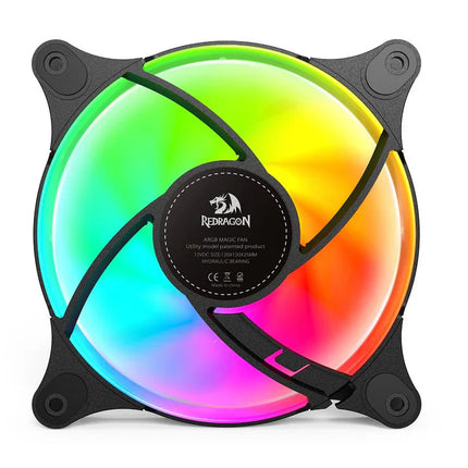 مروحة تبريد وحدة المعالجة المركزية Redragon GC-F013 X 3 مقاس 120 مم ARGB، مروحة تبريد العلبة 4 دبابيس PWM صامتة
