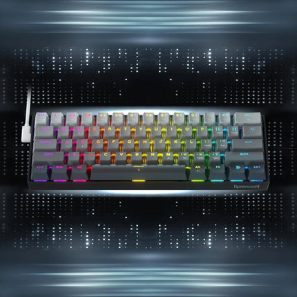 Redragon FIZZ K617GGB Magnetic Switch Rapid Trigger Gaming Keyboard, 60% Wired Mechanical Keyboard w/ 8k Hz Polling Rate(0.1ms), Hyper-Fast 0.2mm Actuation Custom Switch Adjustable via Software - Misty Grey