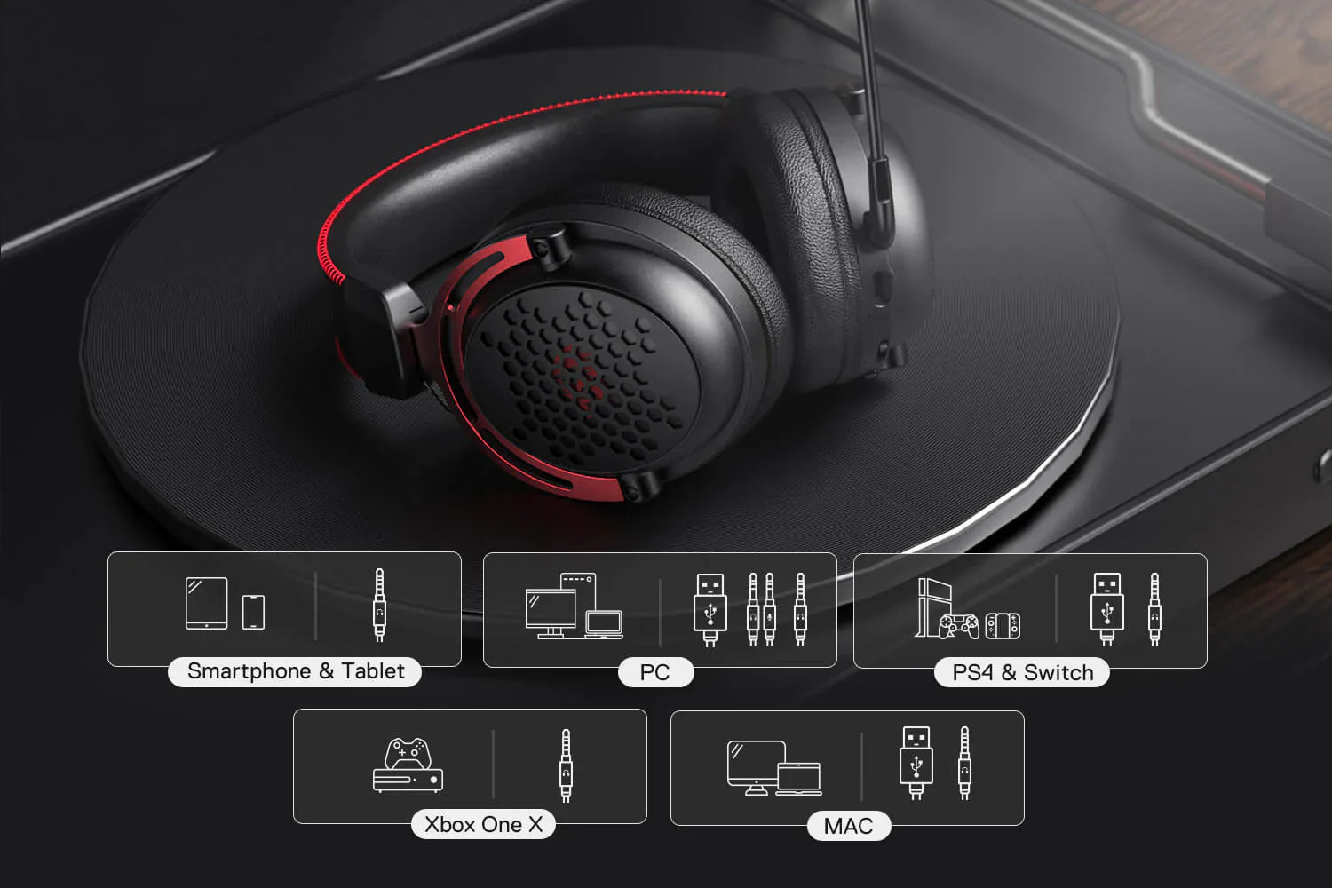 Redragon H386 Diomedes USB Gaming Headset – 7.1 Surround Sound (Black)