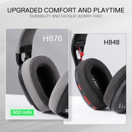 Redragon H878 3 Mode Wireless Blue Lighting Gaming Headset Lightweight 7.1