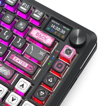 Redragon K708MC RGB Flekact Pro Tri-Mode 75% Hot-Swappable Wireless Mechanical Keyboard with LCD Display (Sunuo Switch)